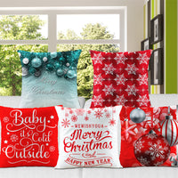 HKM-066387 Digital Printed Christmas Pillowcase - Super Soft Short Plush Cushion Cover, 45x45cm, PP Cotton Filling