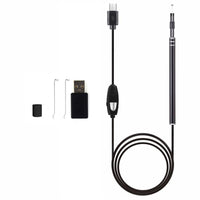 HKM-066387 Ear Canal Cleaning Endoscope with 5.5MM Camera and Ear Spoons - Versatile Inspection Tool for Ear, Throat, Nose, and Scalp