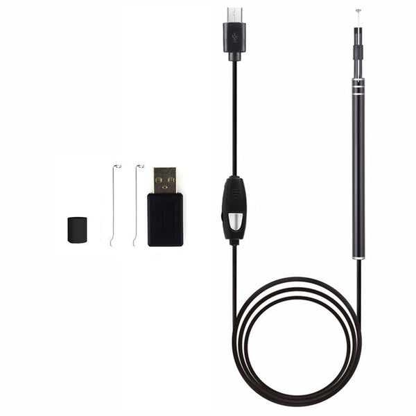 HKM-066387 Ear Canal Cleaning Endoscope with 5.5MM Camera and Ear Spoons - Versatile Inspection Tool for Ear, Throat, Nose, and Scalp