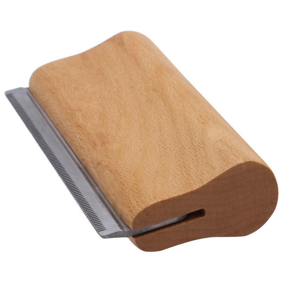 HKM-066387 Pet Hair Removal Comb - Stainless Steel and Wood Design, Available in Three Sizes