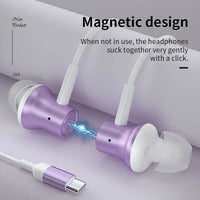 HKM-066387 Wired Type-C Earphones with Microphone and Volume Control for Live Broadcast and Gaming