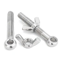 HKM-066515 Stainless Steel Lifting Eye Bolts with Wing Nuts - M8 M10, SS 304 and 316L