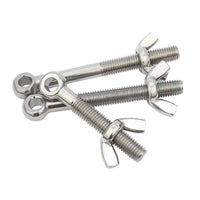 HKM-066515 Stainless Steel Lifting Eye Bolts with Wing Nuts - M8 M10, SS 304 and 316L