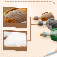 HKM-0665789 Sound Plush Toy for Dogs - Stress Relief and Bite Resistant, Available in Green, Brown, and Gray Geese