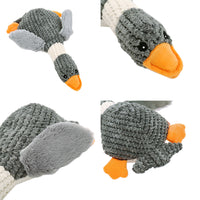 HKM-0665789 Sound Plush Toy for Dogs - Stress Relief and Bite Resistant, Available in Green, Brown, and Gray Geese