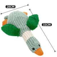 HKM-0665789 Sound Plush Toy for Dogs - Stress Relief and Bite Resistant, Available in Green, Brown, and Gray Geese