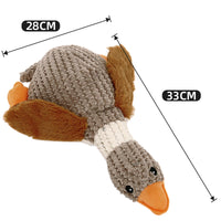 HKM-0665789 Sound Plush Toy for Dogs - Stress Relief and Bite Resistant, Available in Green, Brown, and Gray Geese