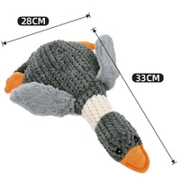 HKM-0665789 Sound Plush Toy for Dogs - Stress Relief and Bite Resistant, Available in Green, Brown, and Gray Geese