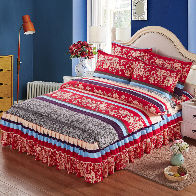 HKM-066643 Four Piece Personalized Fashion Cotton Bedding Set - 100% Pure Cotton with Twill Weave and Reactive Printing