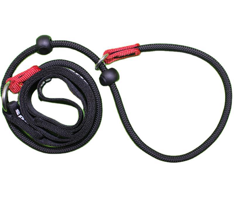 HKM-0666941 Durable Nylon Training Rope for Medium and Large Dogs - 2m Long, Black/Red