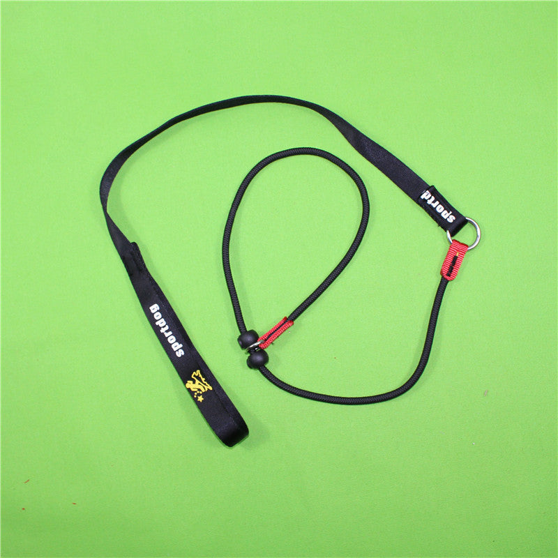 HKM-0666941 Durable Nylon Training Rope for Medium and Large Dogs - 2m Long, Black/Red