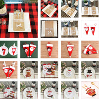 HKM-066771 Festive Christmas Knife and Fork Set - Fabric, Multiple Sizes Available, 1 to 6 Pieces