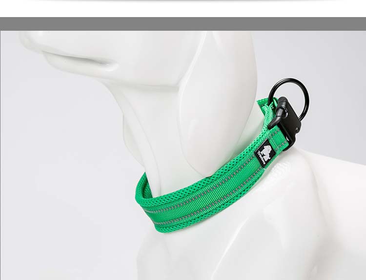 HKM-0668093 Adjustable Reflective Nylon Dog Collar for Outdoor and Indoor Use