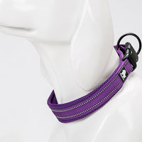HKM-0668093 Adjustable Reflective Nylon Dog Collar for Outdoor and Indoor Use