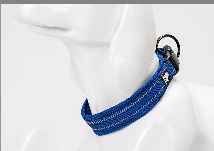 HKM-0668093 Adjustable Reflective Nylon Dog Collar for Outdoor and Indoor Use