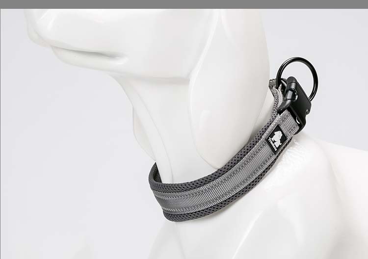 HKM-0668093 Adjustable Reflective Nylon Dog Collar for Outdoor and Indoor Use