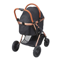 HKM-0668349 Pet Stroller for Small to Medium Dogs, Lightweight with 66 lbs Capacity, Detachable Carrier, Mesh Windows, and Adjustable Handle