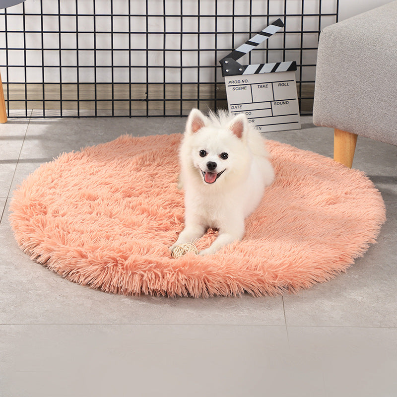 HKM-0671933 Medium Dog Winter Warm Pet Blanket - PV Velvet Round Dog Pad in Various Colors and Sizes