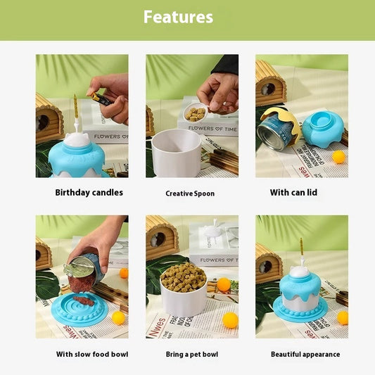 HKM-0672061 Multifunctional Pet Cake Shaped Feeding Bowl ¨C Available in Multiple Colors for Cats and Dogs