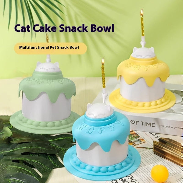 HKM-0672061 Multifunctional Pet Cake Shaped Feeding Bowl ¨C Available in Multiple Colors for Cats and Dogs