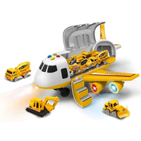HKM-067283 Alloy Toy Plane with Light and Music for Kids, Includes 3 Diecast Cars, Ages 5-7