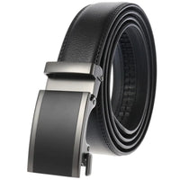 HKM-067347 Genuine Leather Men's Automatic Buckle Belt with Unique Design