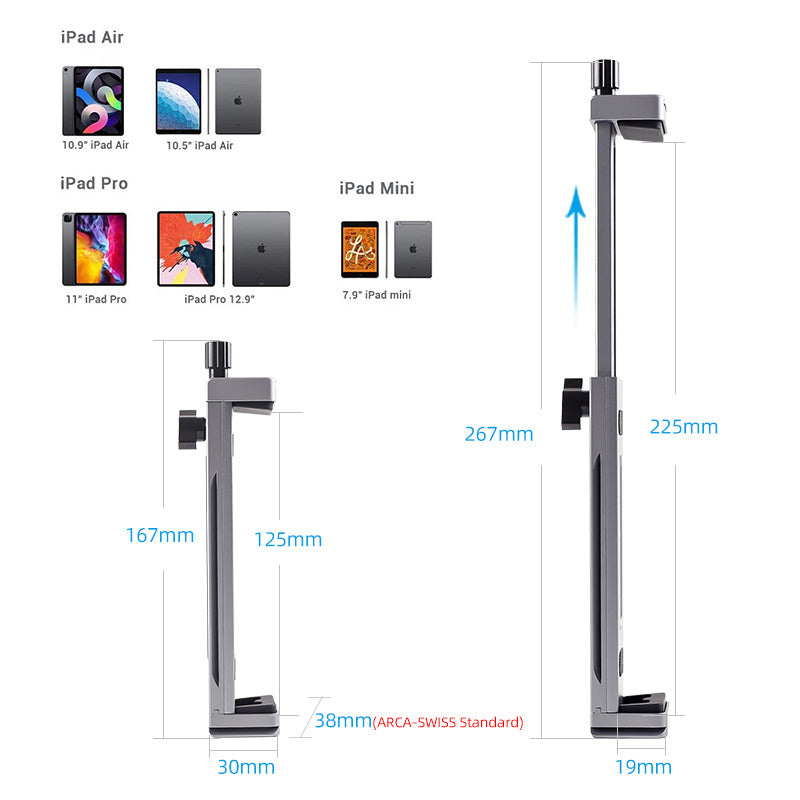 HKM-067347 Universal Adjustable Tablet and Phone Support Stand with Aluminum Alloy Frame