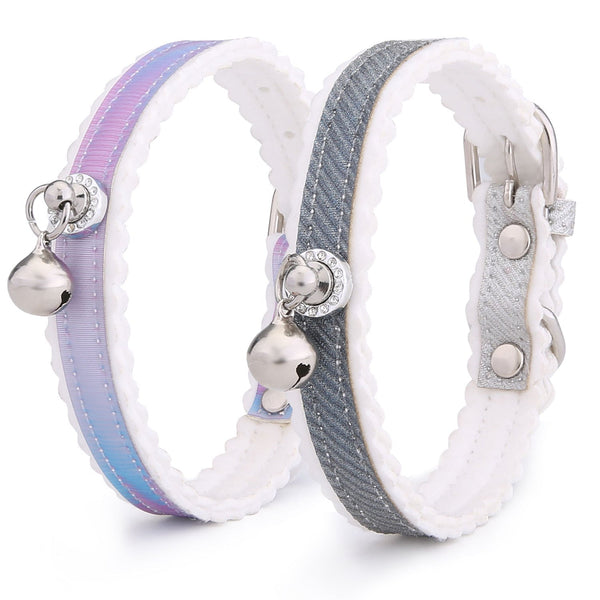 HKM-0673853 Gradient Color Cat Collar with Bell - Adjustable PU Material, Suitable for All Seasons