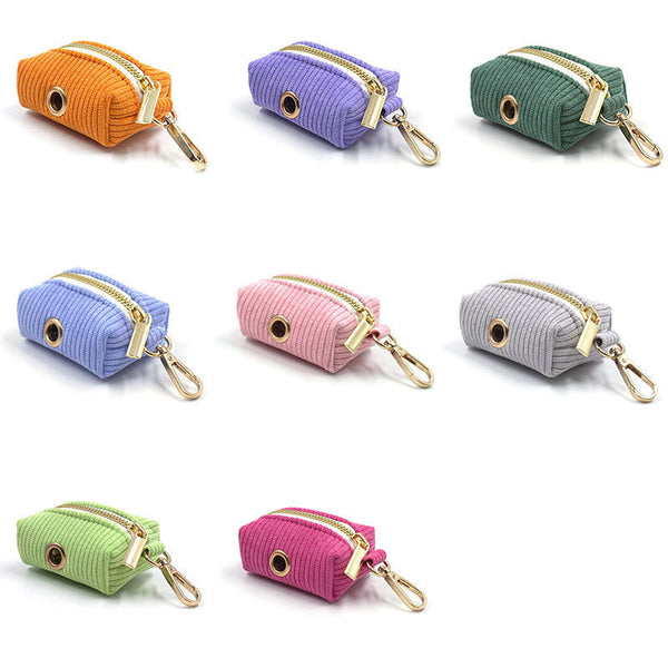 HKM-0674109 Corduroy Velvet Dog Poop Bag in Multiple Colors for Convenient Pet Waste Disposal
