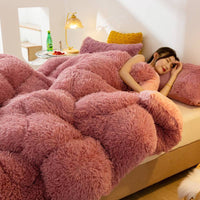 HKM-067411 Double-Sided Velvet Winter Quilt - Soft Fleece Mink & Crystal Velvet, Thickened Warm Blanket for Cozy Comfort