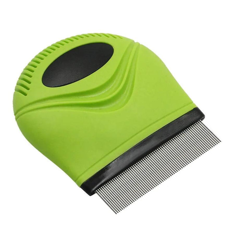 HKM-067539 Travel-Ready Handheld Flea and Tick Comb for Dogs and Cats with Stainless Steel Fine Tooth Design