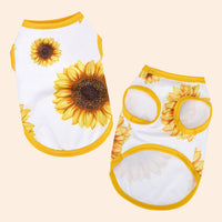 HKM-0676413 Pet Clothing with Sunflower and Pineapple Prints, Breathable Milk Silk Fabric, XS to XL Sizes