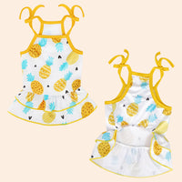 HKM-0676413 Pet Clothing with Sunflower and Pineapple Prints, Breathable Milk Silk Fabric, XS to XL Sizes