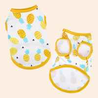 HKM-0676413 Pet Clothing with Sunflower and Pineapple Prints, Breathable Milk Silk Fabric, XS to XL Sizes