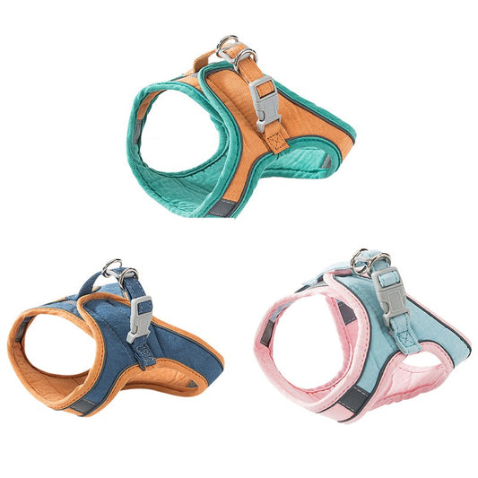 HKM-0676925 Adjustable Cat Traction Rope Chest Strap with Reflective Design for Small to Medium Pets