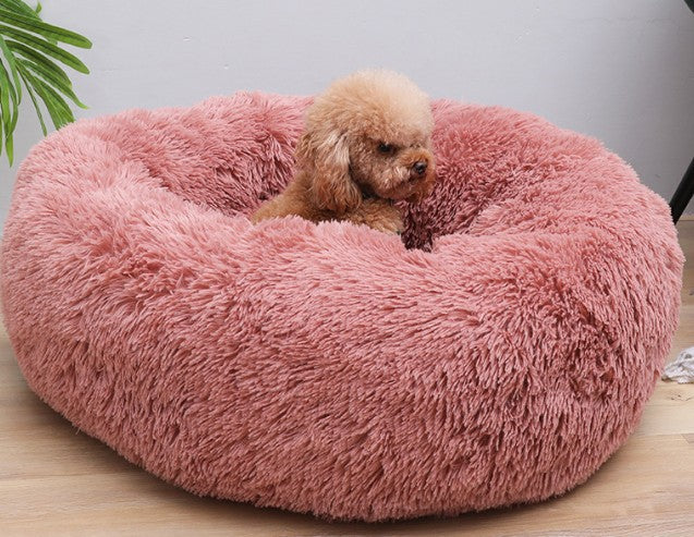 HKM-0677693 Plush Round Pet Nest for Cats and Dogs in Various Colors and Sizes