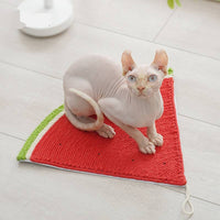 HKM-0677821 Wall-Mounted Cat Scratching Board with Sisal Mat for Play and Rest