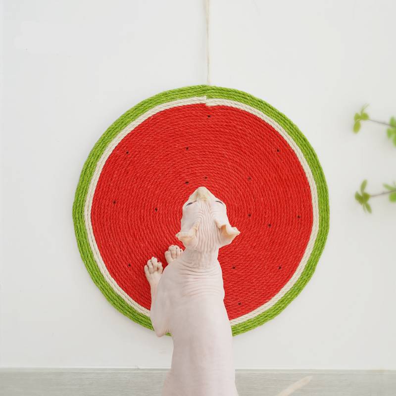 HKM-0677821 Wall-Mounted Cat Scratching Board with Sisal Mat for Play and Rest