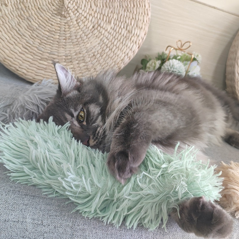 HKM-0678461 Cat Self-Hi Plush Toy with Catnip and Bite-Resistant Material - Multiple Colors Available, 30cm Long