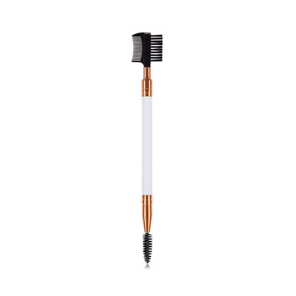 HKM-067859 Double-Ended Eyebrow and Eyelash Brush with Wooden Handle