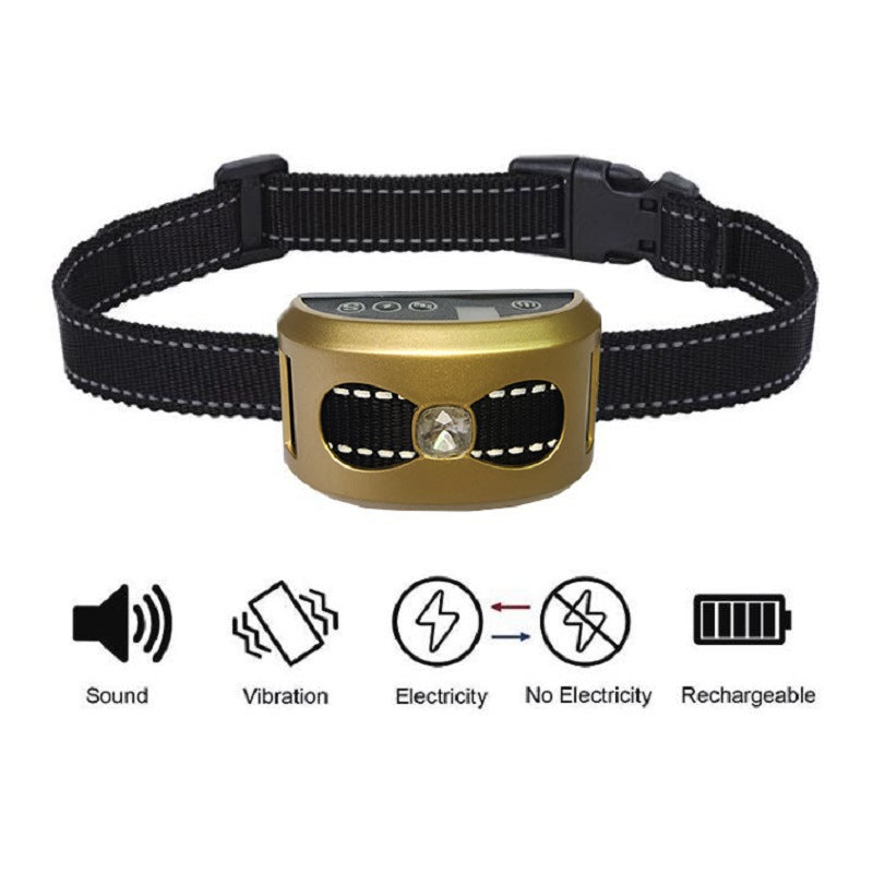 HKM-0679613 Dog Bark Control Vibration and Shock Collar, X-Shaped Yellow & 8-Shaped White