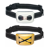 HKM-0679613 Dog Bark Control Vibration and Shock Collar, X-Shaped Yellow & 8-Shaped White