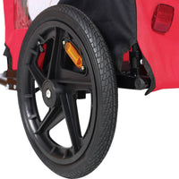 HKM-0681277 Foldable Pet Bicycle Trailer with Reflectors for Small and Large Dogs - Adjustable, Weather-Resistant Design