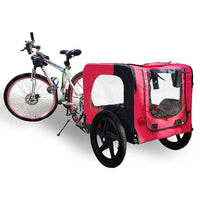 HKM-0681277 Foldable Pet Bicycle Trailer with Reflectors for Small and Large Dogs - Adjustable, Weather-Resistant Design