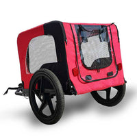 HKM-0681277 Foldable Pet Bicycle Trailer with Reflectors for Small and Large Dogs - Adjustable, Weather-Resistant Design