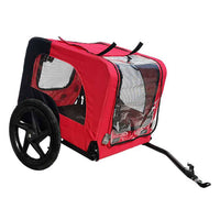 HKM-0681277 Foldable Pet Bicycle Trailer with Reflectors for Small and Large Dogs - Adjustable, Weather-Resistant Design