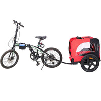 HKM-0681277 Foldable Pet Bicycle Trailer with Reflectors for Small and Large Dogs - Adjustable, Weather-Resistant Design
