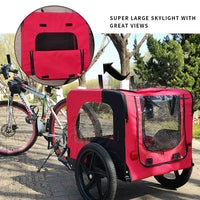 HKM-0681277 Foldable Pet Bicycle Trailer with Reflectors for Small and Large Dogs - Adjustable, Weather-Resistant Design
