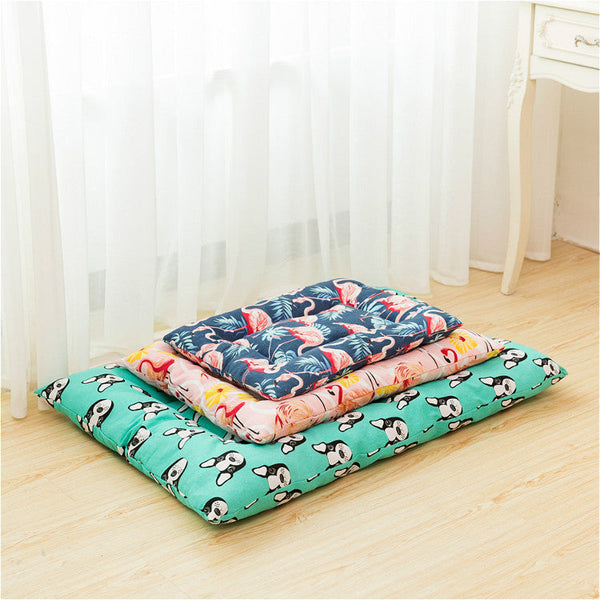 HKM-0681661 Cozy Canvas Pet Cushion for Small Dogs and Cats - Soft and Stylish Nest