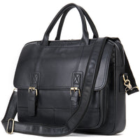 HKM-068179 Vintage Men's Genuine Leather Shoulder Laptop Bag, Business Briefcase for Professionals
